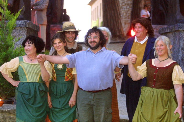 Peter Jackson (c) et une partie de l'équipe du 
