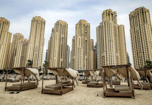 La plage de Jumeirah Beach Residence à Dubaï, le 11 mars 2026