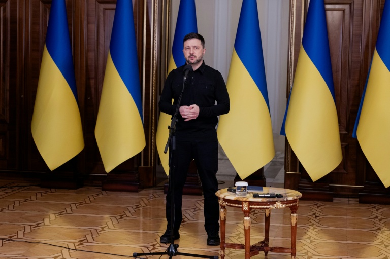 Le président ukrainien Volodymyr Zelensky lors d'une rencontre des conseillers pour la sécurité de pays alliés de l'Ukraine à Kiev le 3 janvier 2026