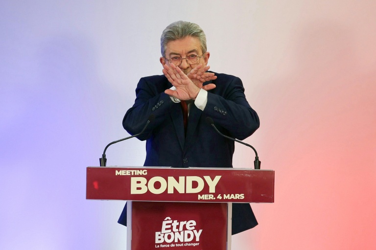 Jean-Luc Mélenchon en meeting à Bondy, en Seine-Saint-Denis, le 4 mars 2026