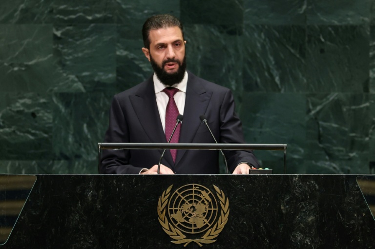 Le président syrien Ahmed al-Chareh lors de la 81e session de l'Assemblée générale des Nations Unies à New York, le 23 septembre 2026