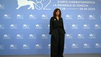 La réalisatrice tunisienne Kaouther Ben Hania à la Mostra de Venise, en Italie, le 3 septembre 2025