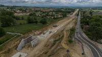 Chantier de l'autoroute A69 au niveau de Saint-Germain-des-Près, le 7 mai 2025