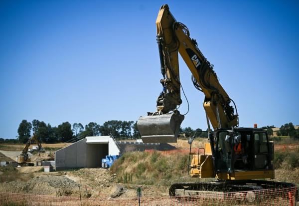 Le chantier de l'autoroute A69 entre Toulouse et Castres, à Maurens-Scopont, le 10 juillet 2025 dans le Tarn