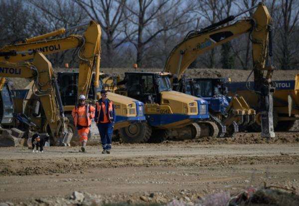 Sur le chantier de l'autoroute A69 près de Castres, le 27 février 2025