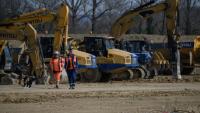 Sur le chantier de l'autoroute A69 près de Castres, le 27 février 2025