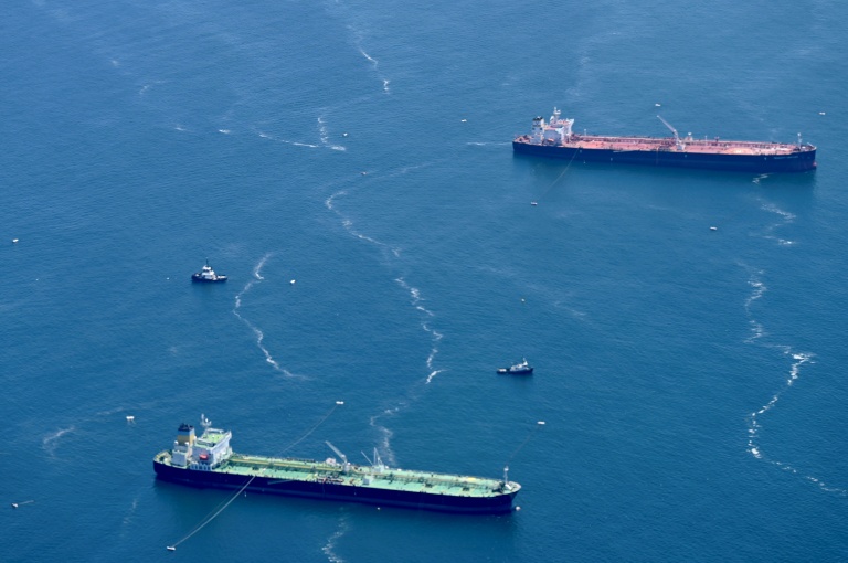 Des navires en attente pour entrer dans le port de Los Angeles, le 26 juillet 2023, aux Etats-Unis