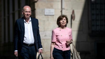 Les avocats des parents de Grégory Villemin, François Saint-Pierre et Marie-Christine Chastant Morand à Dijon le 27 mai 2027
