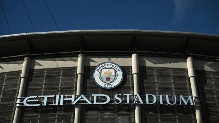 La façade de l'Etihad Stadium, antre du club de Manchester City,   le 30 septembre 2026 à Manchester
