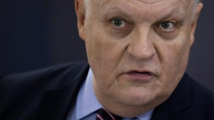 Le président de l'Union populaire républicaine (UPR), François Asselineau, le 19 octobre 2021 à Paris