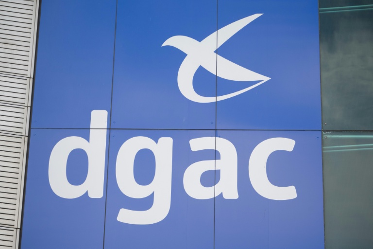 Le logo de la Direction générale de l'aviation civile (DGAC) à Issy-les-Moulineaux le 6 janvier 2025
