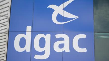 Le logo de la Direction générale de l'aviation civile (DGAC) à Issy-les-Moulineaux le 6 janvier 2025
