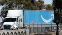 Un camion Amzon à Otay Mesa, en Californie, le 31 juillet 2025