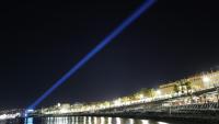 Quelque 45.000 foyers ont été momentanément privés d'électricité, à Nice et sur les communes voisines, après l'incendie  un poste électrique situé dans le quartier des Moulins, photographie de la ville prise le 14 juillet 2024.