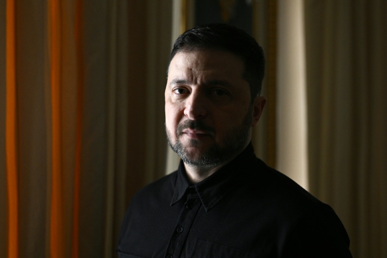 Le président ukrainien Volodymyr Zelensky lors d'un entretien avec l'AFP à Kiev, le 20 février 2026