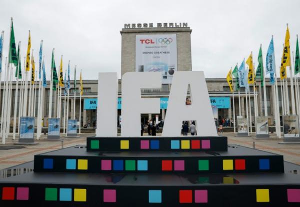 L'entrée du salon de l'électronique (IFA) à Berlin, le 5 septembre 2025