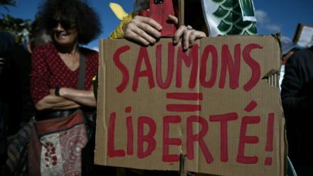 Manifestation contre le projet d’élevage industriel de saumons en milieu terrestre, le 18 octobre 2026 au Verdon-sur-Mer, en Gironde