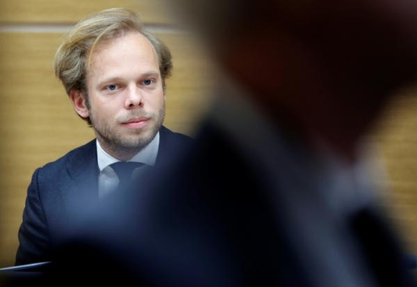 Le député Charles Alloncle lors des auditions de la commission d'enquête sur l'audiovisuel public à l'Assemblée nationale à Paris, le 8 avril 2026