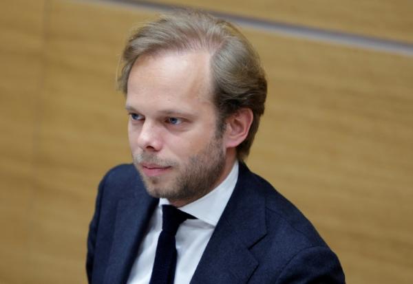 Le député UDR Charles Alloncle, rapporteur de la Commission d'enquête sur l'audiovisuel public, à l'Assemblée nationale, le 8 avril 2026 à Paris