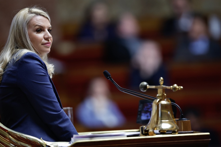 La député RN Hélène Laporte à l'Assemblée nationale à Paris, le 5 décembre 2025