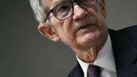 Le président de la Réserve fédérale des Etats-Unis (Fed), Jerome Powell, s'exprime lors d'une conférence à Arlington, dans l'Etat de Virginie aux Etats-Unis, le 4 avril 2025