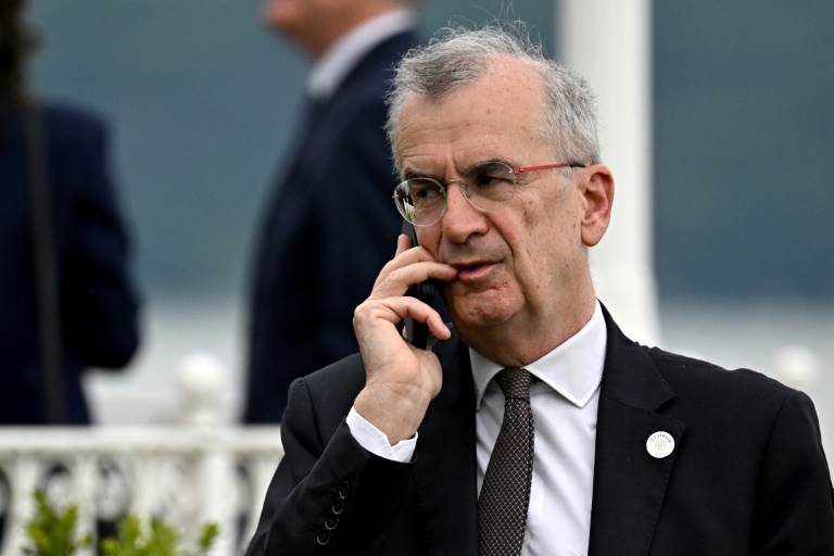Le gouverneur de la Banque de France François Villeroy de Galhau, lors d'une rencontre des ministres des Finances du G7 à Stresa en Italie, le 24 mai 2024