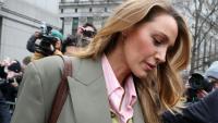 L'actrice américaine Blake Lively quitte le tribunal fédéral dans le cadre de son procès civil contre l'acteur et réalisateur Justin Baldoni concernant le film "Jamais plus", à New York le 11 février 2026