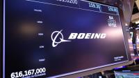 Logo de Boeing sur un des écrans du New York Stock Exchange le 4 septembre 2024 à New York.