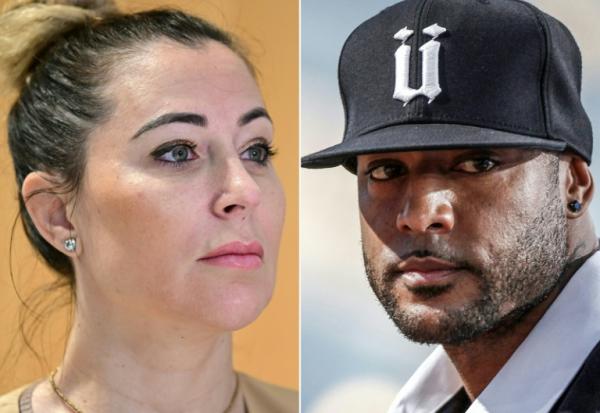 Montage photos du 23 février 2026 montrant  l'influenceuse Magali Berdah (g) et le rappeur Booba
