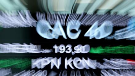 Un écran dans la salle de contrôle d'Euronext, société qui gère la Bourse de Paris