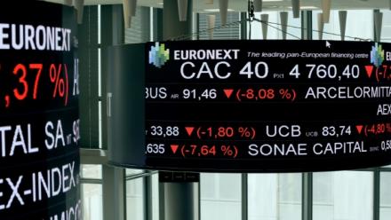 La salle de contrôle d'Euronext, société qui gère la Bourse de Paris
