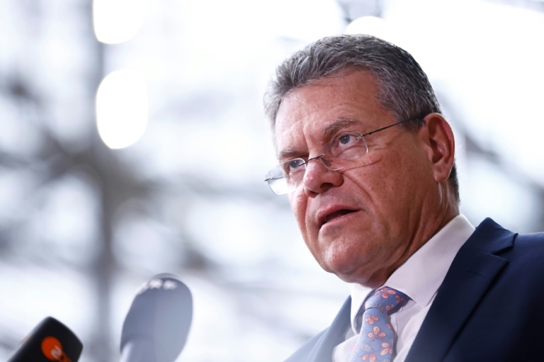 Le commissaire européen au Commerce, Maros Sefcovic, le 15 mai 2025 à Bruxelles