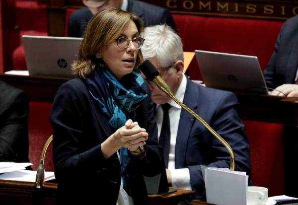 La ministre des Comptes publics Amélie de Montchalin avant le vote de la partie "recettes" du budget de la Sécu à l'Assemblée nationale, le 8 novembre 2025