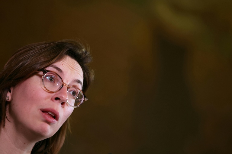 La ministre des Comptes publics, Amélie de Montchalin, participe à une conférence de presse à Paris, le 9 janvier 2026