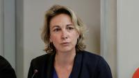 La secrétaire générale de la CFDT Marylise Léon, lors d'ue conférence de presse à l'issue d'une réunion intersyndicale, le 29 août 2025 à Paris 