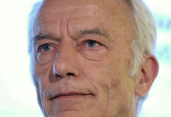 Le président du Medef Patrick Martin, lors d'une conférence de presse à Paris le 15 avril 2026.