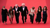 Les frères Luc et Jean-Pierre Dardenne montent les marches du festival de Cannes, le 24 mai 2024         