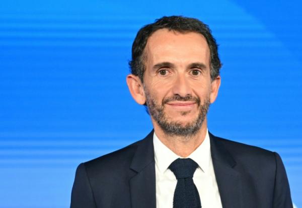 Alexandre Bompard lors de la présentation du plan stratégique de Carrefour, à Massy (Essonne), le 18 février 2026
