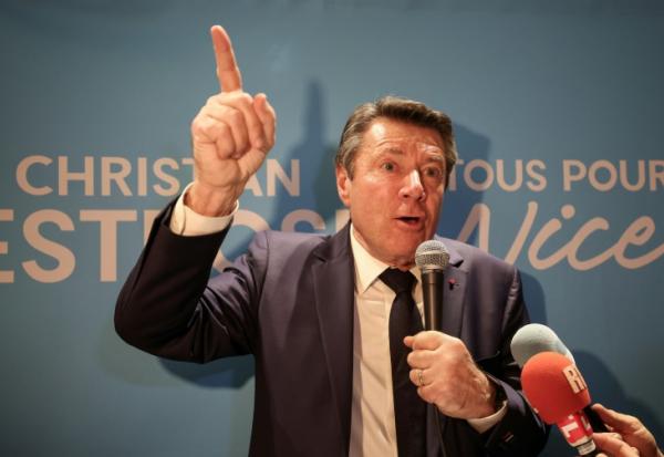 Le maire sortant de Nice Christian Estrosi le 15 mars 2026 à Nice