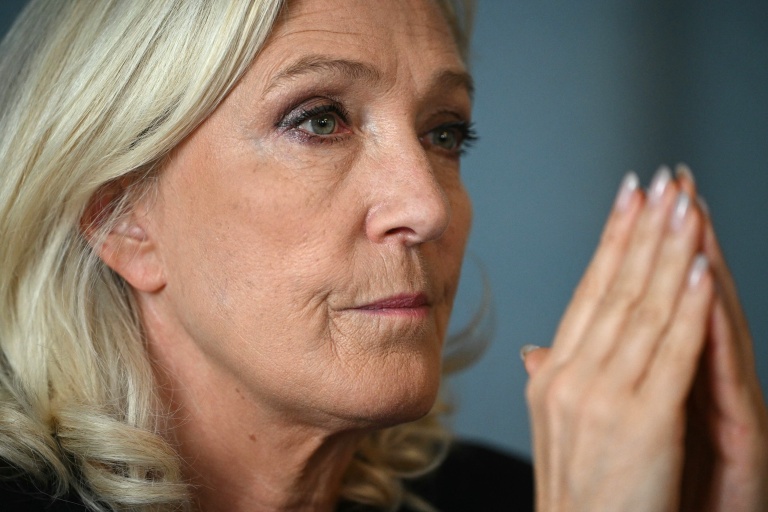 La candidate RN à la présidentielle Marine Le Pen le 12 octobre 2026 à Moissac