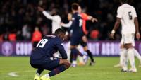Le joueur du Paris SG Ousmane Dembélé la mine défaite, après l'élimination de son équipe par le Paris FC, dès les 16es de finale de la Coupe de France, le 12 janvier 2026, à Paris