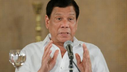 L'ex-président philippin Rodrigo Duterte, le 13 mars 2017 au palais présidentiel de Manille