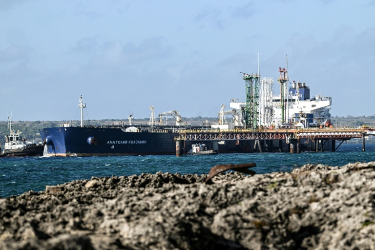 Le pétrolier russe Anatoly Kolodkin au terminal pétrolier du port de Matanzas, au nord-ouest de Cuba, le 31 mars 2026