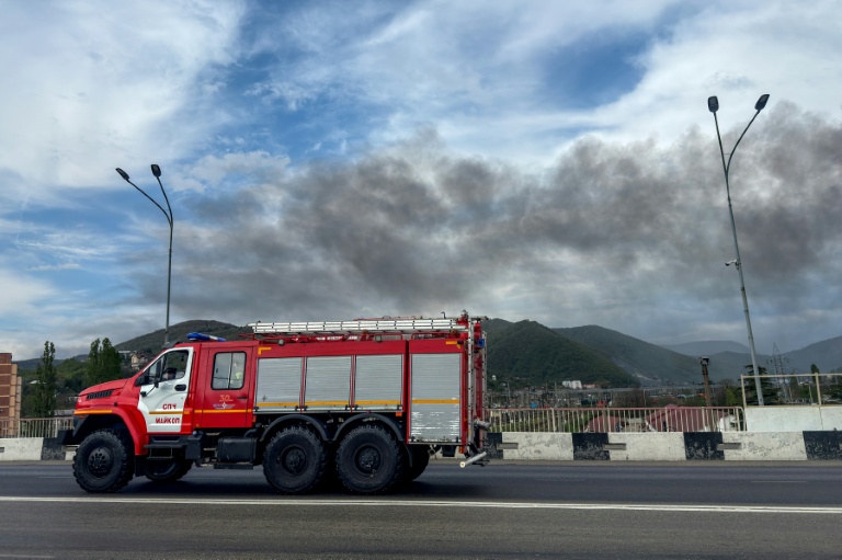 Un camion de pompiers à Touapsé, dans le sud de la Russie, le 29 avril 2026
