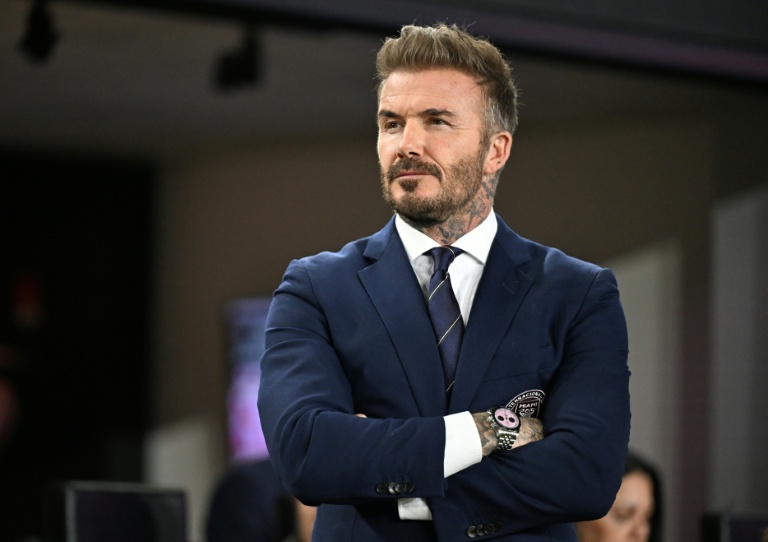 David Beckham lors d'un match entre l'Inter Miami et New York City, à Fort Lauderdale, en Floride, le 22 février 2025