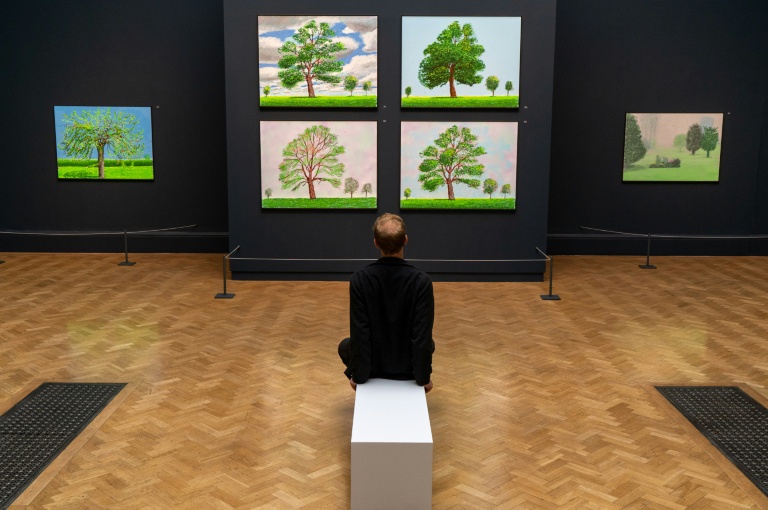Exposition d'oeuvres de David Hockney à la Royal Academy de Londres le 18 mai 2021