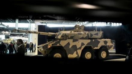 Le nouveau blindé Fenris de John Cockerill dévoilé à Eurosatory, à Villepinte, près de Paris, le 16 juin 2026