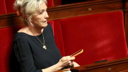 Marine Le Pen, présidente du groupe RN à l'Assemblée nationale, le 23 juin 2026 à Paris