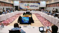 Des dirigeants du Pacifique participent à une réunion préparatoire à la COP31 pour la région du Pacifique à Funafuti, le 6 octobre 2026 aux Tuvalu