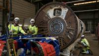Un élément de tunnelier de l'entreprise Bessac, sur son site de Saint-Jory, près de Toulouse, le 11 juin 2026